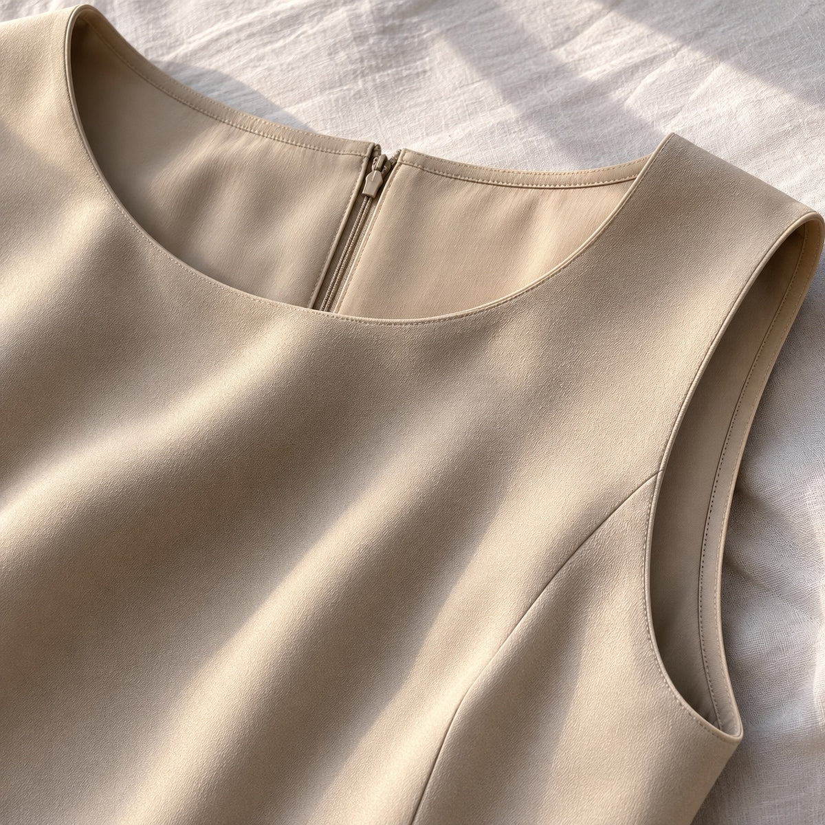 detail shot of the fabric — Downe sleeveless column dress, Everyday Column Dresses by ORASCI.