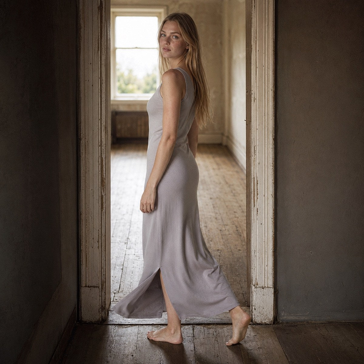 shown on the model — Alder Lane straight column dress, Everyday Column Dresses by ORASCI.
