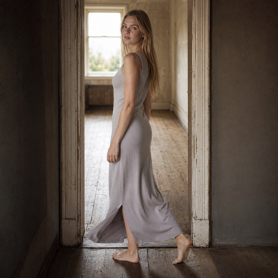 shown on the model — Alder Lane straight column dress, Everyday Column Dresses by ORASCI.