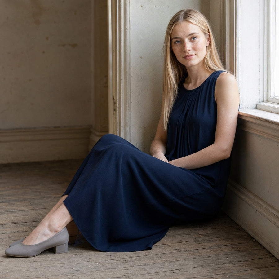 shown on the model — Meadow Gate sleeveless column dress, Everyday Column Dresses by ORASCI.
