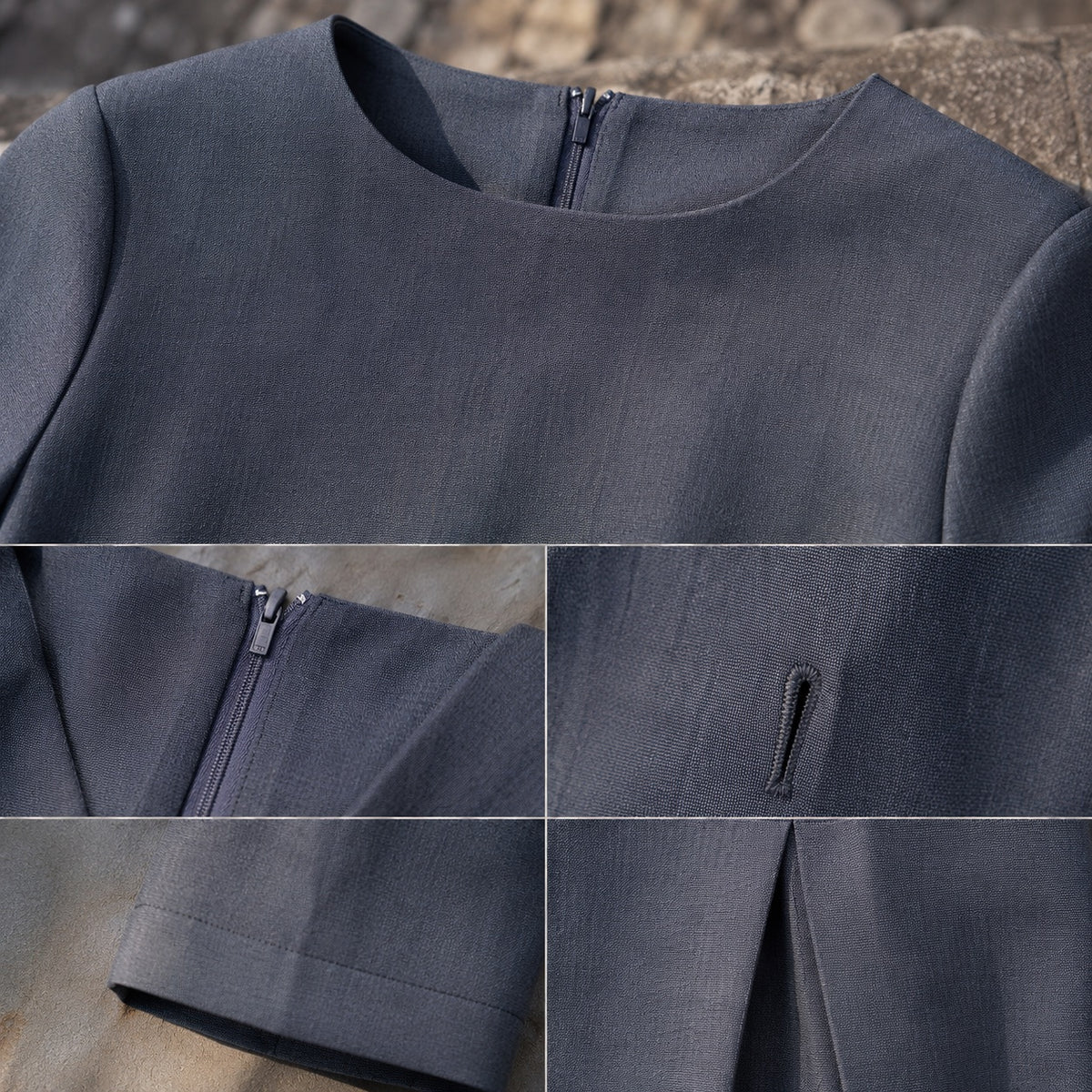 detail shot of the fabric — Sorrel Field straight column dress, Everyday Column Dresses by ORASCI.