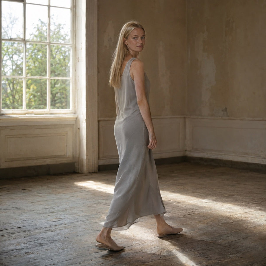 shown on the model — Pearl Wharf sleeveless column dress, Everyday Column Dresses by ORASCI.
