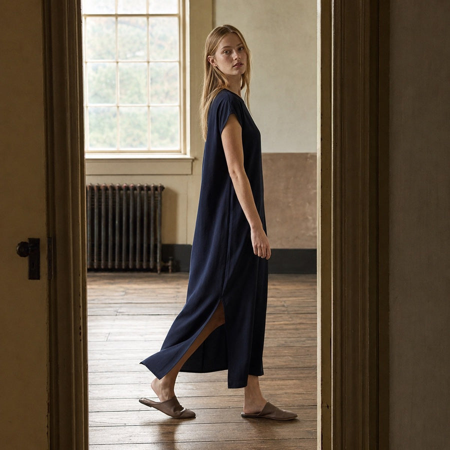 shown on the model — Keston straight column dress, Everyday Column Dresses by ORASCI.