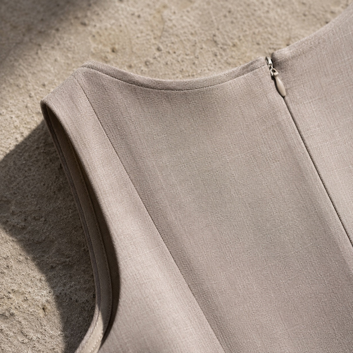 detail shot of the fabric — Alder Lane sleeveless column dress, Everyday Column Dresses by ORASCI.