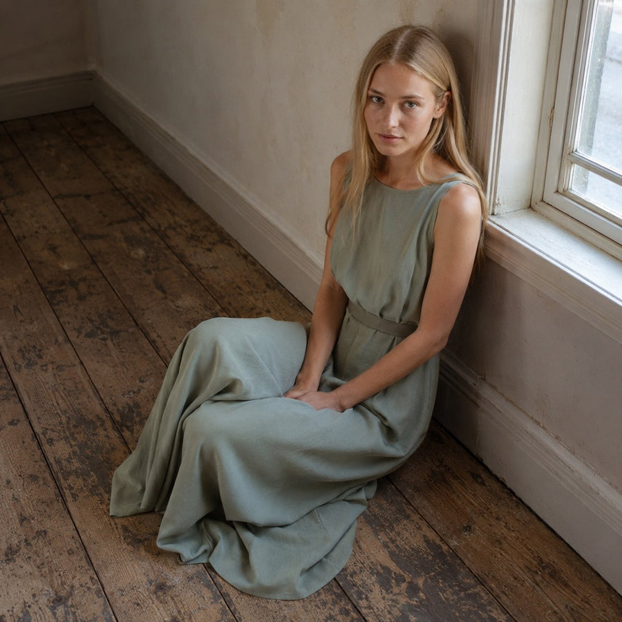 shown on the model — Alder Lane sleeveless column dress, Everyday Column Dresses by ORASCI.