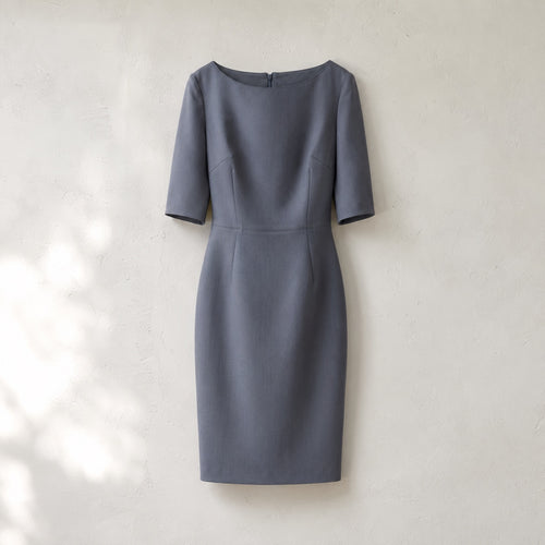laid flat and shot from above — Pearl Wharf body-skimming pencil dress, Evening Gowns and Body-Skimming Dresses by ORASCI.