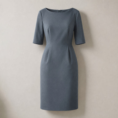 laid flat and shot from above — Willow Reach body-skimming pencil dress, Evening Gowns and Body-Skimming Dresses by ORASCI.