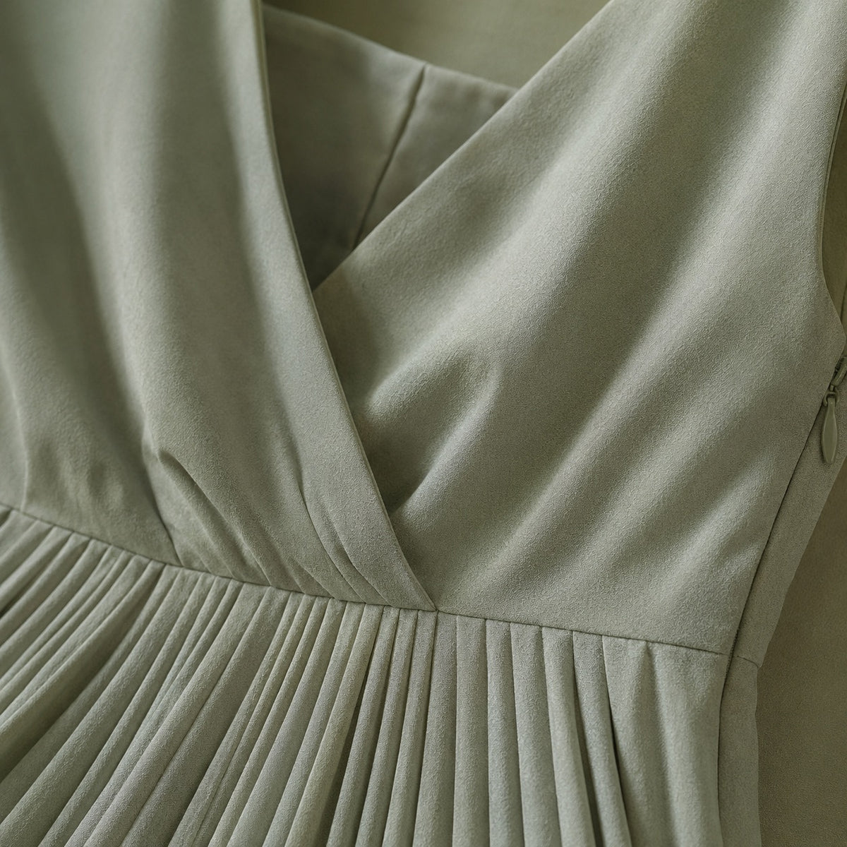 detail shot of the fabric — Elmstead sunray-pleat midi dress, Pleated Midi Dresses by ORASCI.