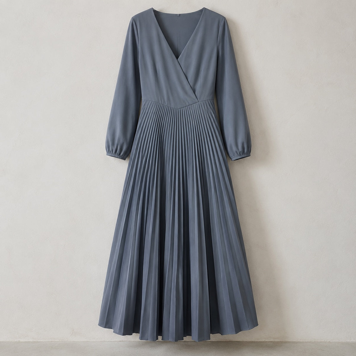 laid flat and shot from above — Keston sunray-pleat midi dress, Pleated Midi Dresses by ORASCI.