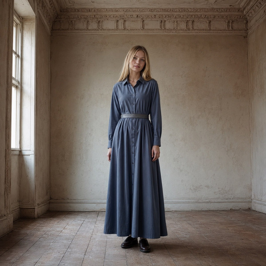 shown on the model — Keston belted shirt dress, Shirt Dresses by ORASCI.