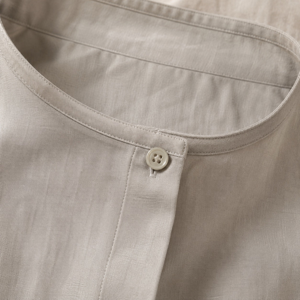 detail shot of the fabric — Pearl Wharf collarless shirt dress, Shirt Dresses by ORASCI.