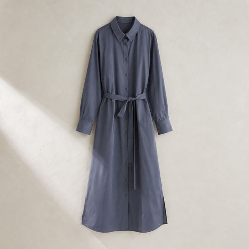 laid flat and shot from above — Bromley Vale belted shirt dress, Shirt Dresses by ORASCI.