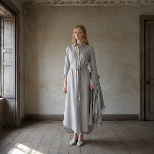 shown on the model — Bromley Vale belted shirt dress, Shirt Dresses by ORASCI.