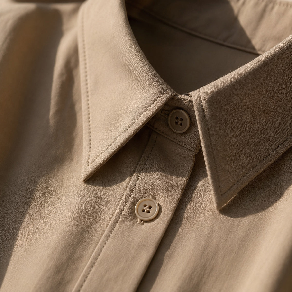 detail shot of the fabric — Alder Lane belted shirt dress, Shirt Dresses by ORASCI.