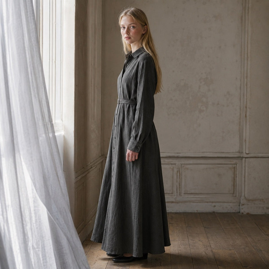 shown on the model — Alder Lane belted shirt dress, Shirt Dresses by ORASCI.
