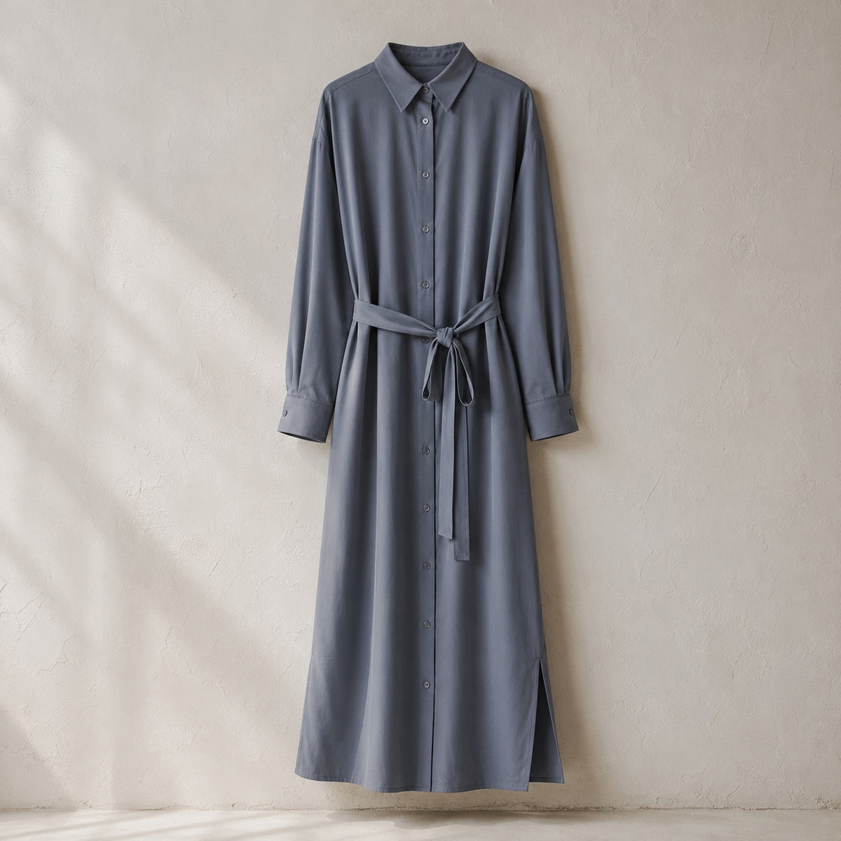 laid flat and shot from above — Chislehurst belted shirt dress, Shirt Dresses by ORASCI.