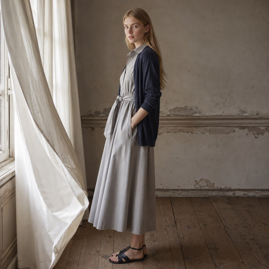 shown on the model — Orpington belted shirt dress, Shirt Dresses by ORASCI.