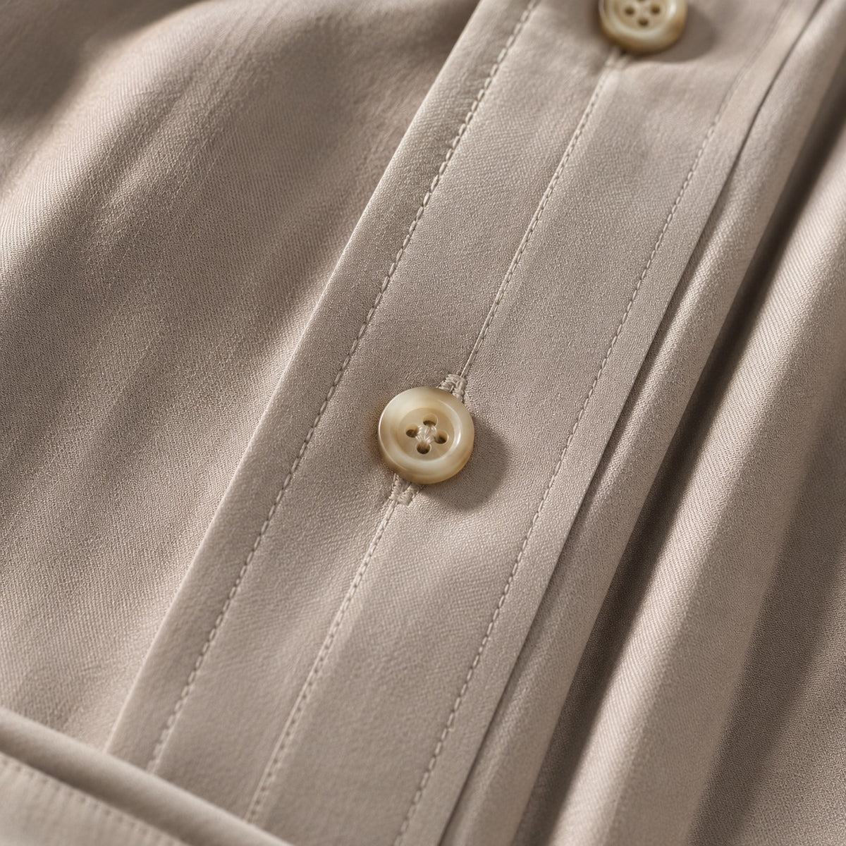 detail shot of the fabric — Willow Reach belted shirt dress, Shirt Dresses by ORASCI.