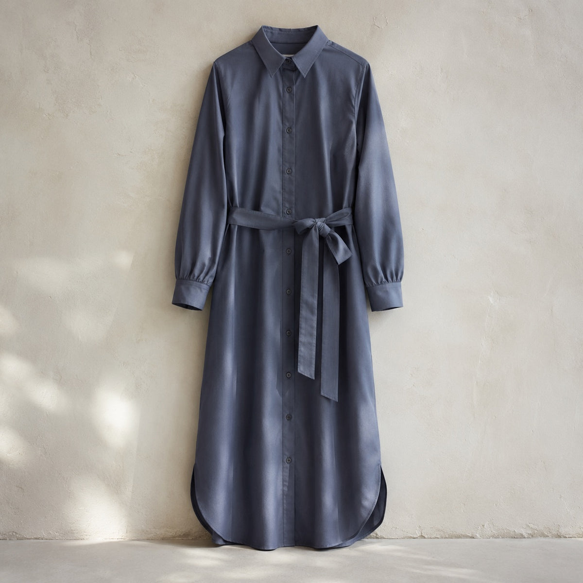 laid flat and shot from above — Willow Reach belted shirt dress, Shirt Dresses by ORASCI.