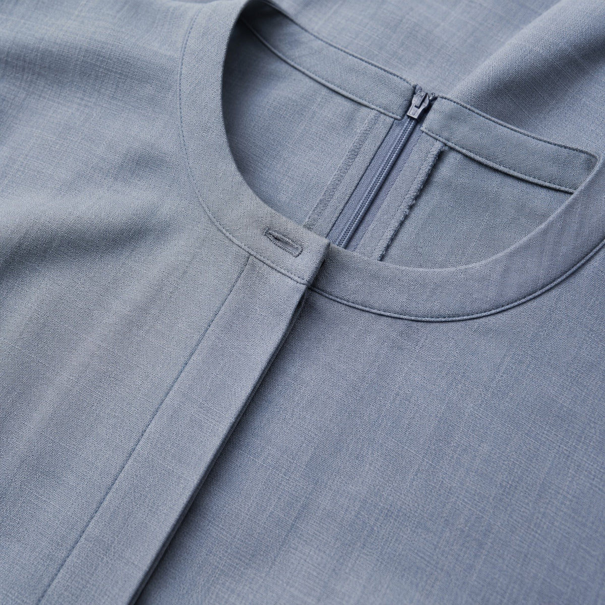detail shot of the fabric — Cudham collarless shirt dress, Shirt Dresses by ORASCI.