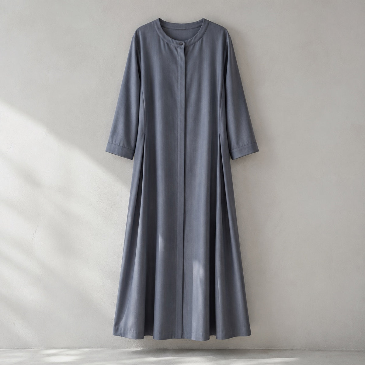 laid flat and shot from above — Cudham collarless shirt dress, Shirt Dresses by ORASCI.