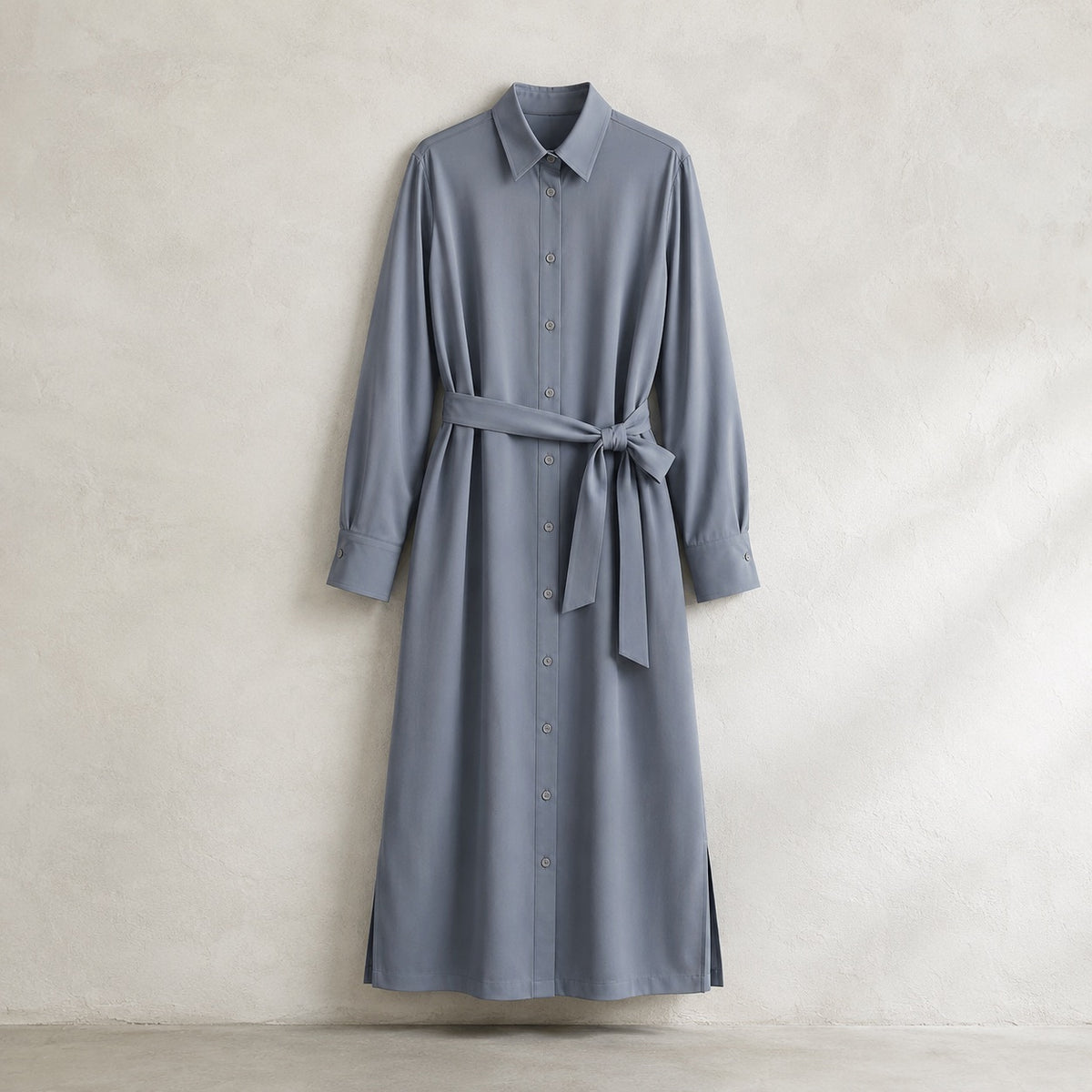 laid flat and shot from above — Downe belted shirt dress, Shirt Dresses by ORASCI.