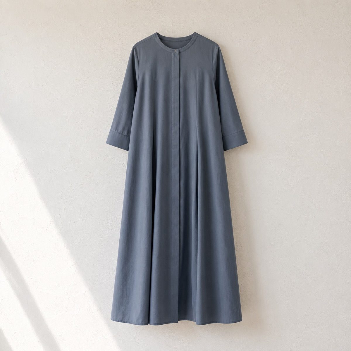 laid flat and shot from above — Shortlands collarless shirt dress, Shirt Dresses by ORASCI.