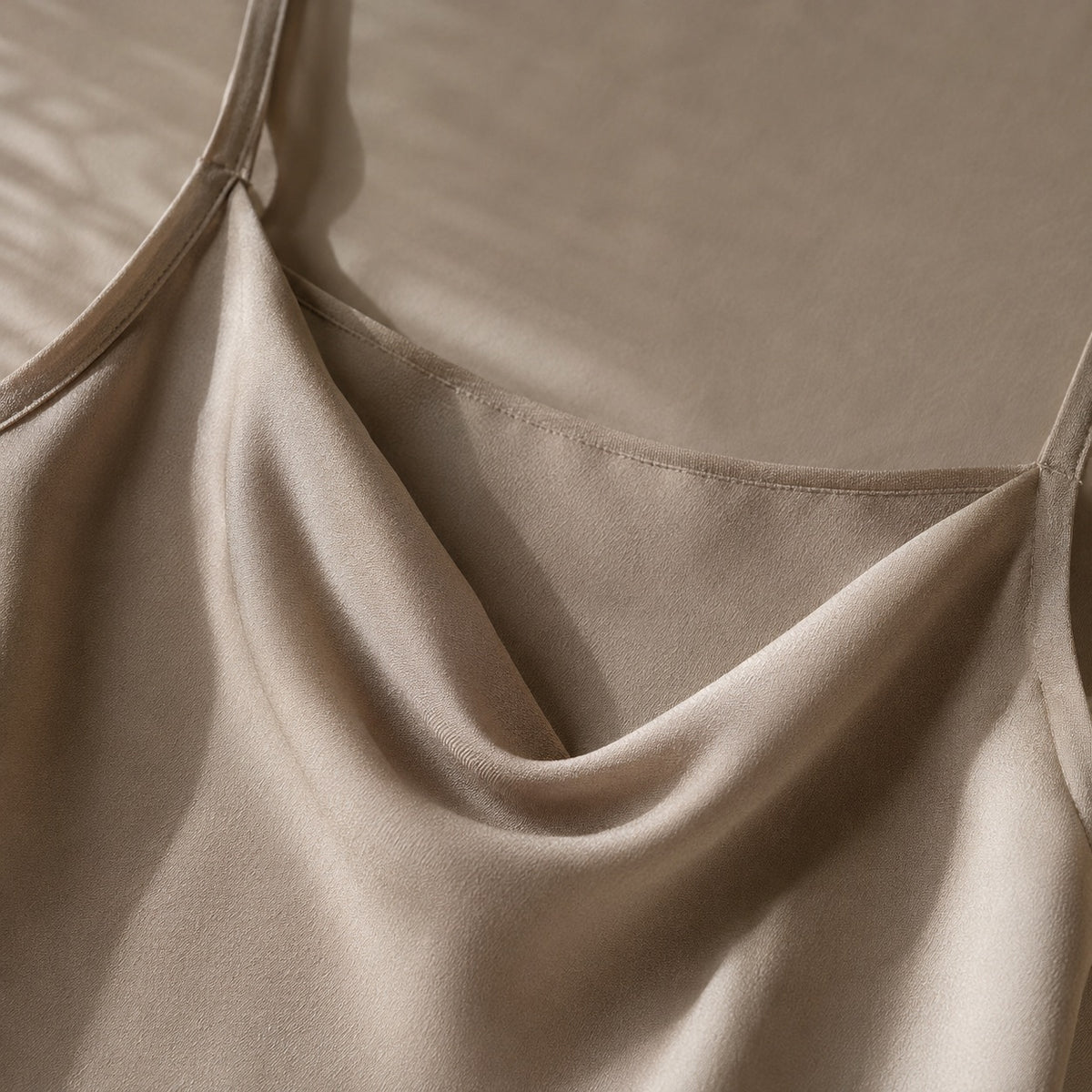 detail shot of the fabric — Meadow Gate cowl-neck slip dress, Slip Maxi Dresses by ORASCI.
