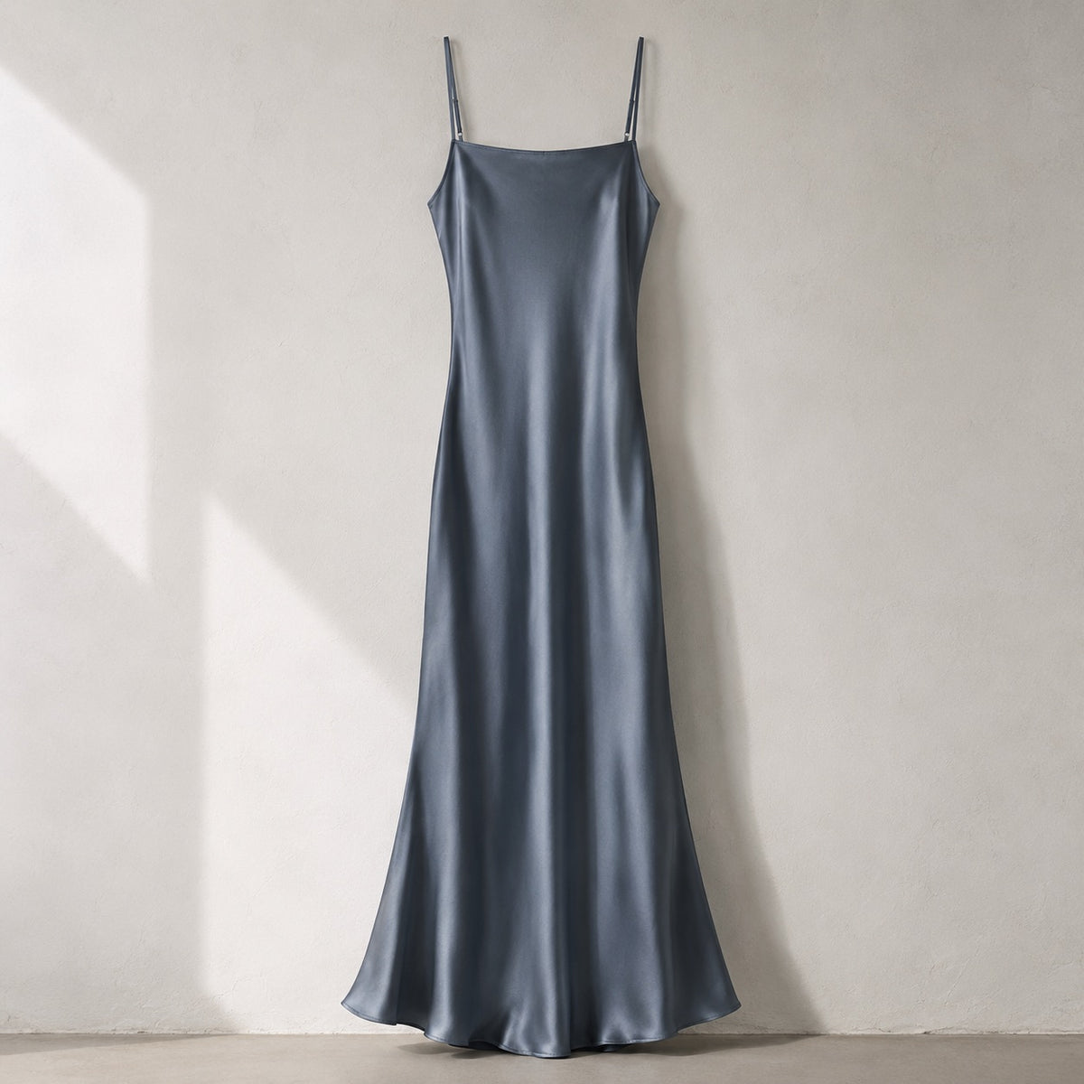 laid flat and shot from above — Hayes Common bias-cut slip maxi dress, Slip Maxi Dresses by ORASCI.