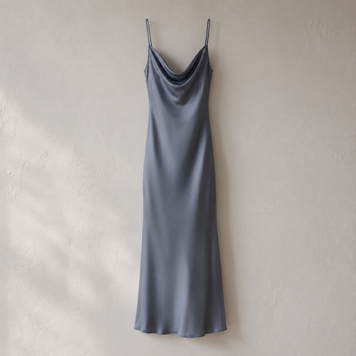 laid flat and shot from above — Chislehurst cowl-neck slip dress, Slip Maxi Dresses by ORASCI.