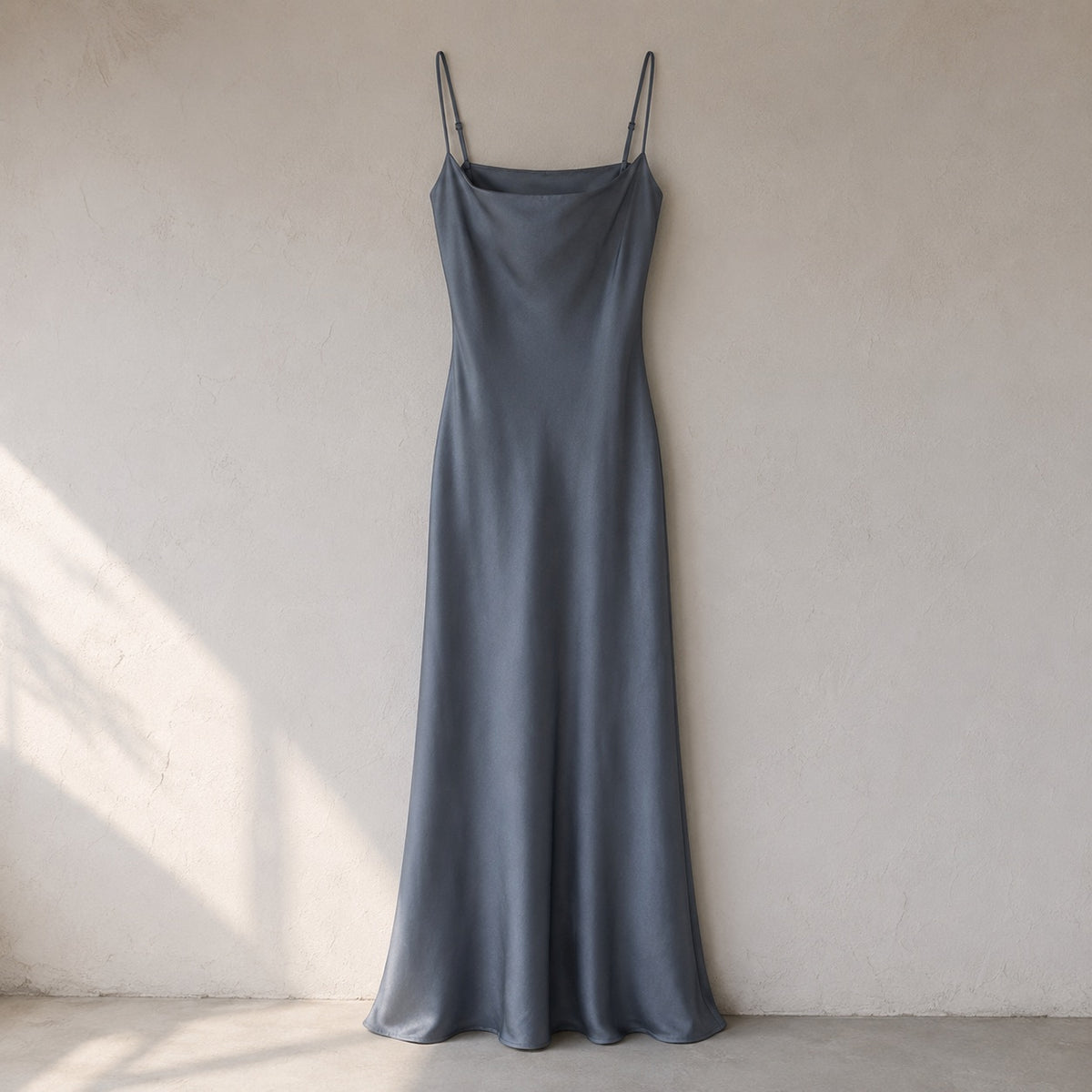 laid flat and shot from above — Petts Wood bias-cut slip maxi dress, Slip Maxi Dresses by ORASCI.