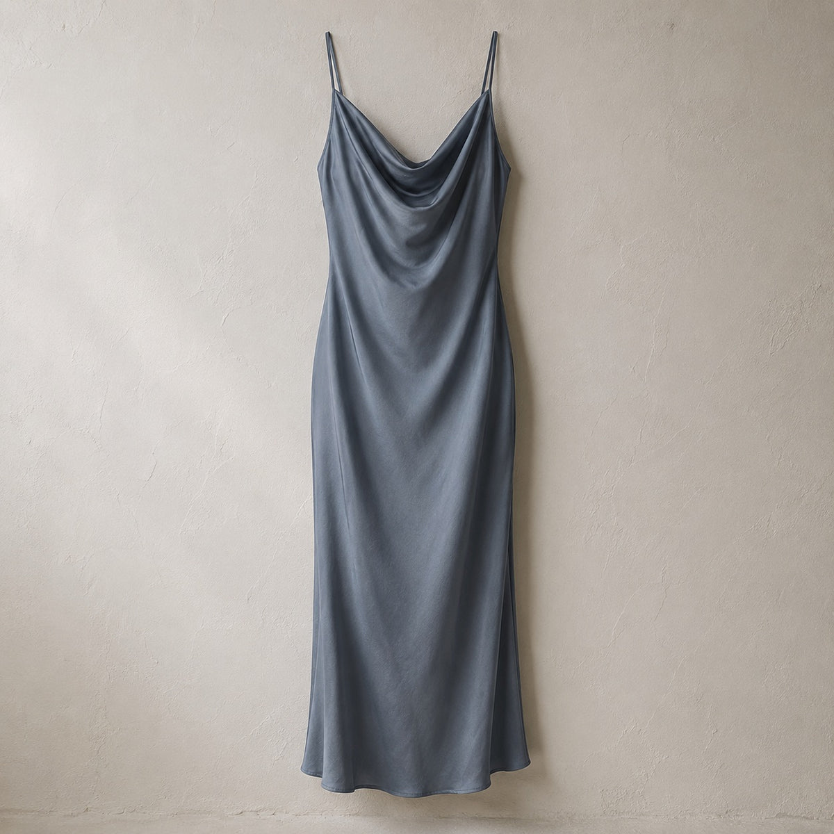 laid flat and shot from above — Shortlands cowl-neck slip dress, Slip Maxi Dresses by ORASCI.