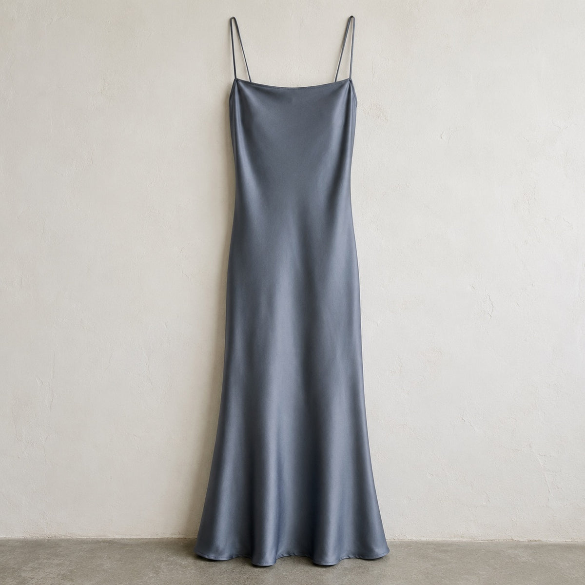 laid flat and shot from above — Pearl Wharf bias-cut slip maxi dress, Slip Maxi Dresses by ORASCI.