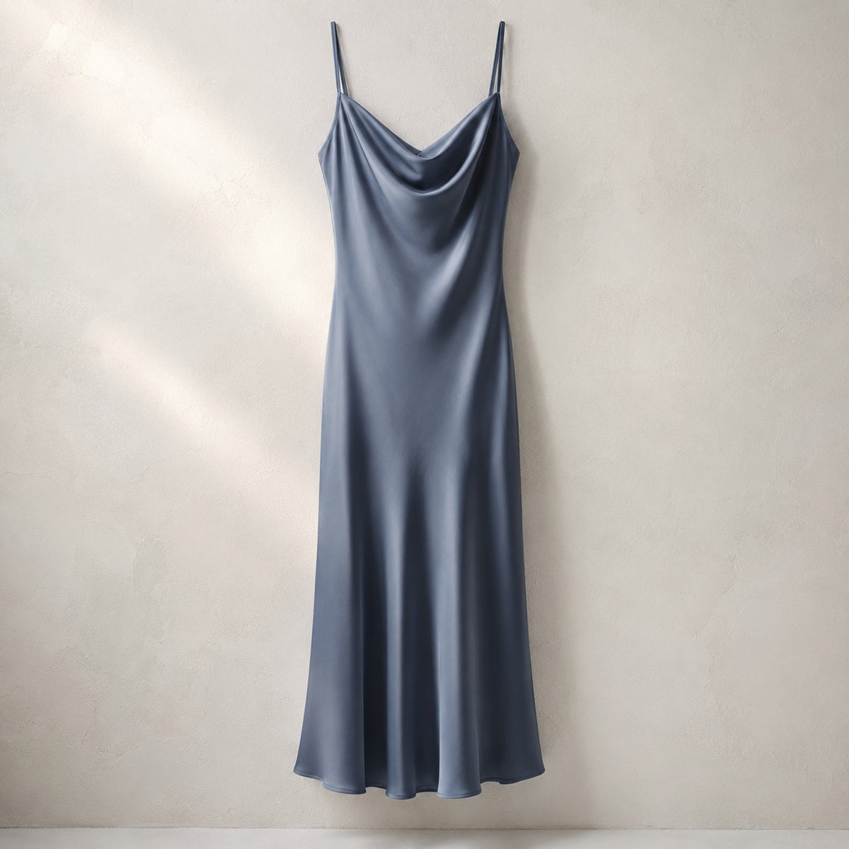 laid flat and shot from above — Willow Reach cowl-neck slip dress, Slip Maxi Dresses by ORASCI.