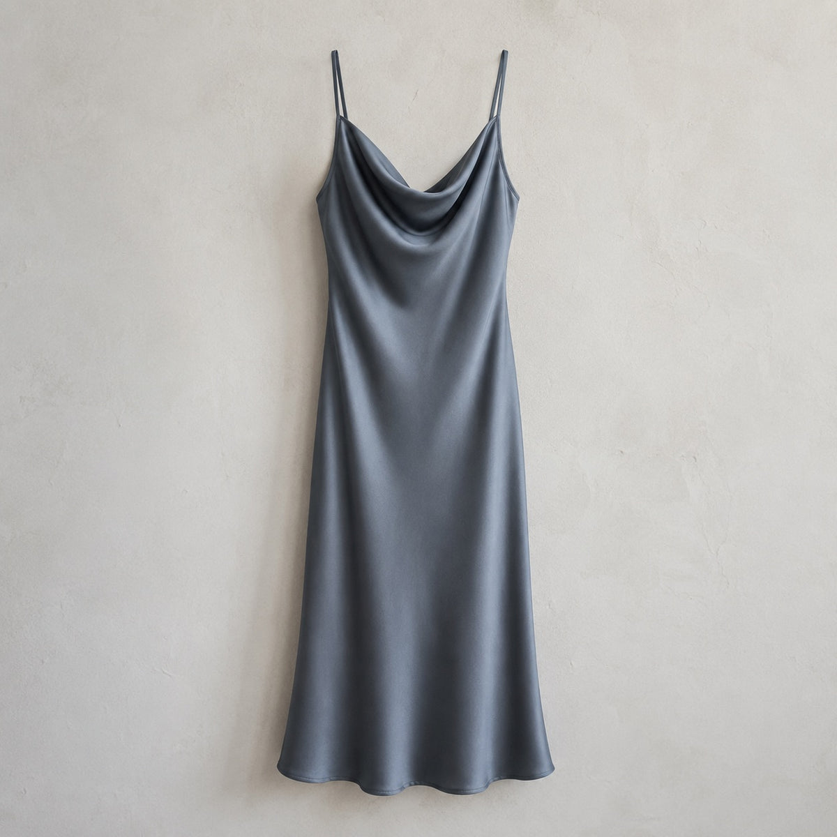 laid flat and shot from above — Downe cowl-neck slip dress, Slip Maxi Dresses by ORASCI.